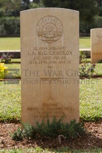 BEIRUT WAR CEMETERY - CAMERON, IAN ALLISTER MCGREGOR